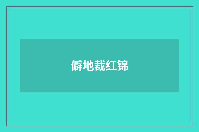 僻地裁红锦
