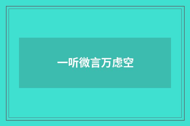 一听微言万虑空