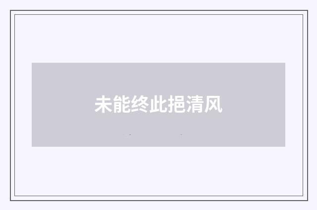 未能终此挹清风