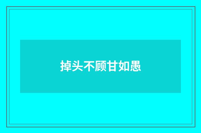 掉头不顾甘如愚