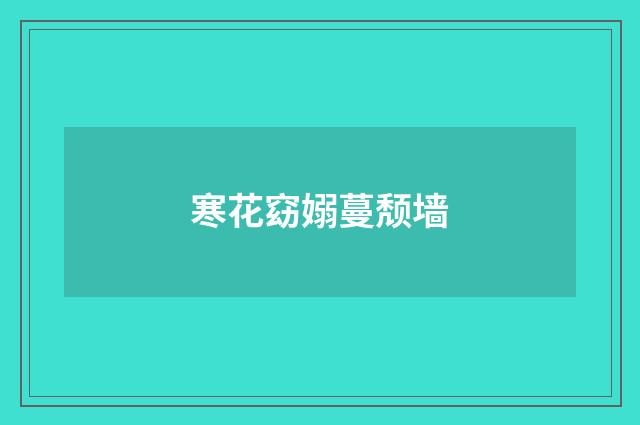 寒花窈嫋蔓颓墙