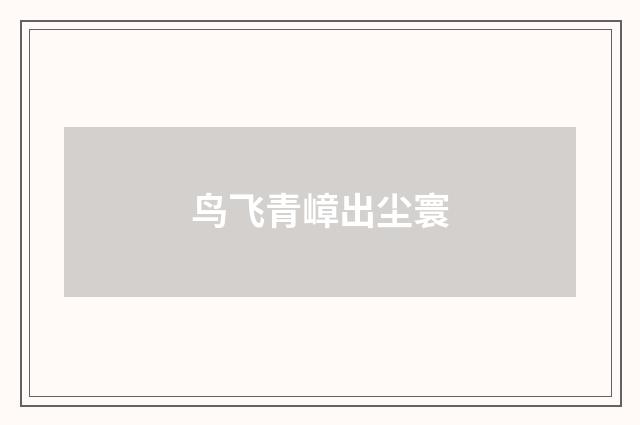 鸟飞青嶂出尘寰