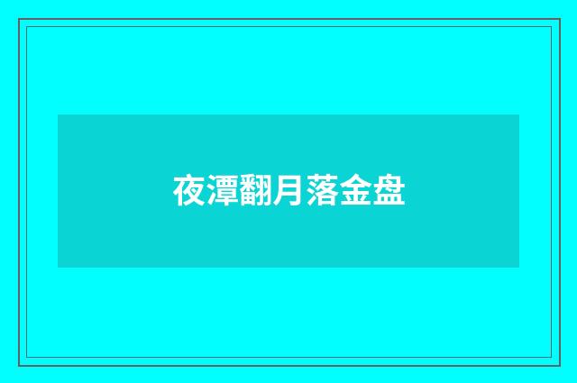 夜潭翻月落金盘