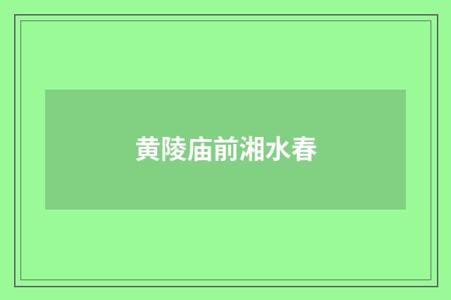 黄陵庙前湘水春
