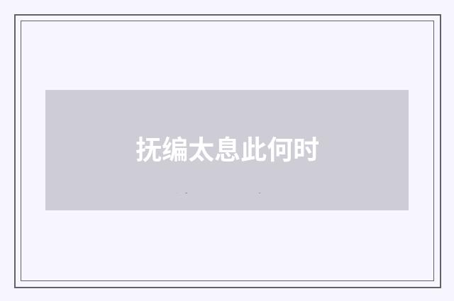 抚编太息此何时