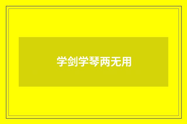 学剑学琴两无用
