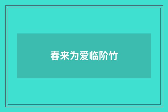 春来为爱临阶竹