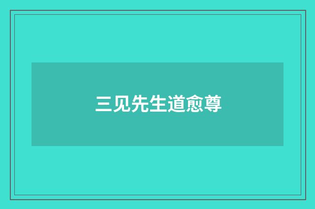 三见先生道愈尊