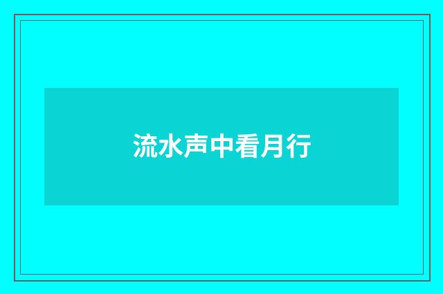 流水声中看月行