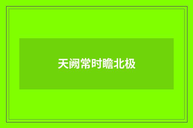 天阙常时瞻北极