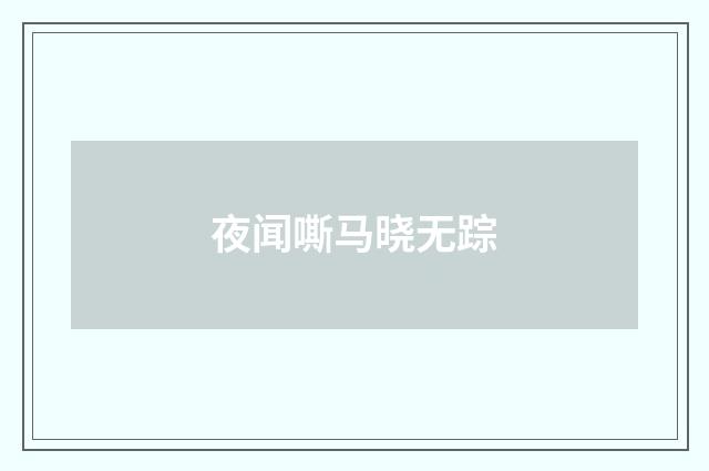 夜闻嘶马晓无踪