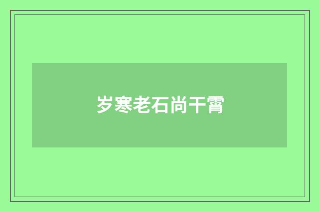 岁寒老石尚干霄
