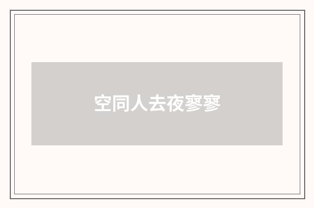 空同人去夜寥寥