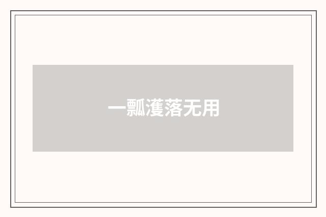 一瓢濩落无用
