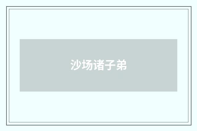 沙场诸子弟