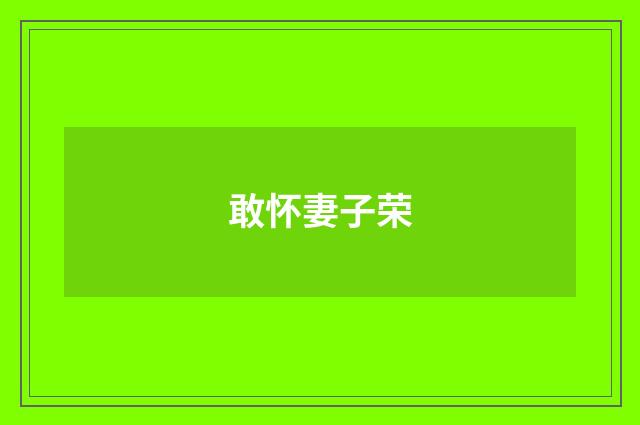 敢怀妻子荣