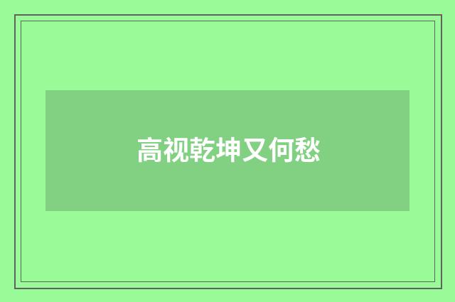 高视乾坤又何愁