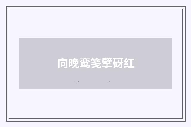 向晚鸾笺擘砑红