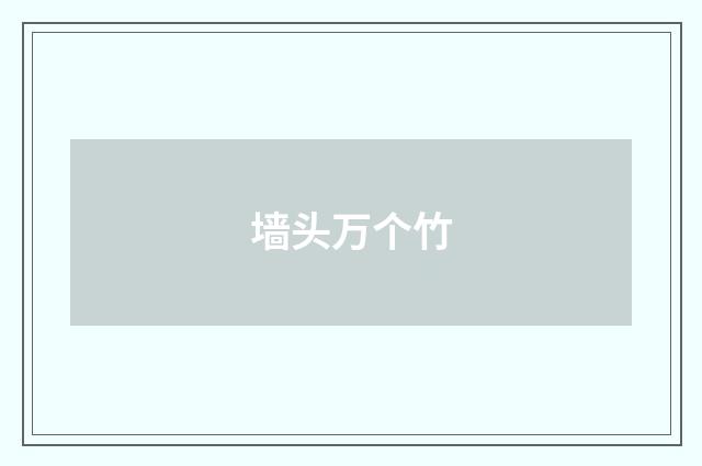 墙头万个竹