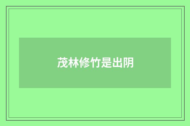茂林修竹是出阴
