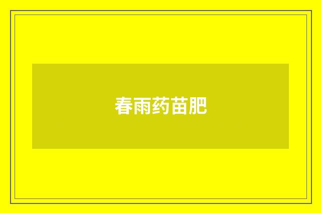 春雨药苗肥