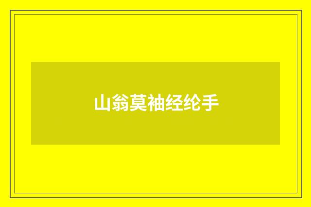 山翁莫袖经纶手