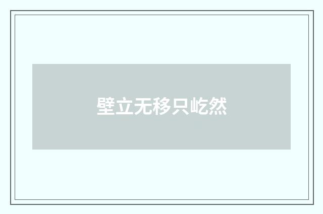 壁立无移只屹然