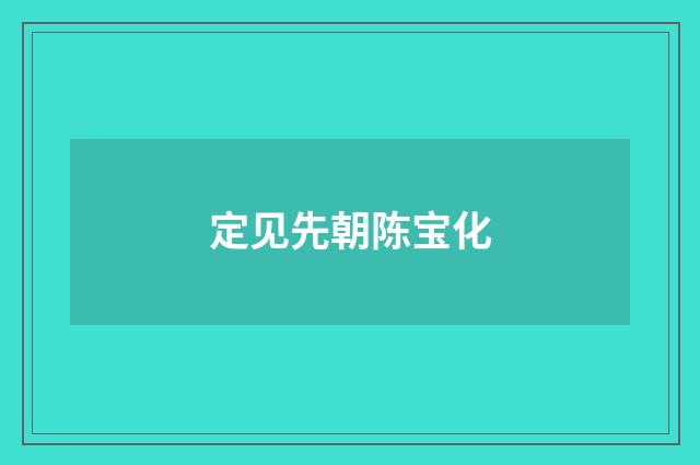 定见先朝陈宝化