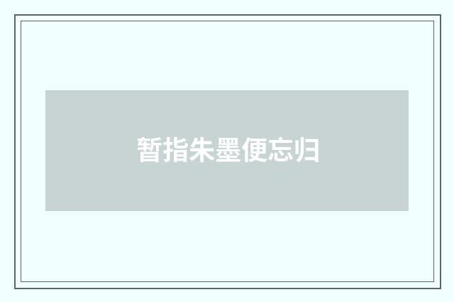 暂指朱墨便忘归