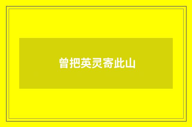曾把英灵寄此山