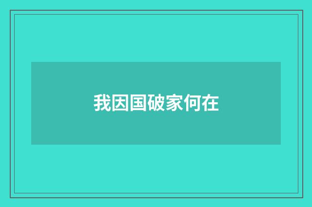 我因国破家何在