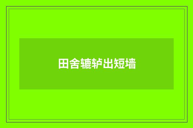 田舍辘轳出短墙
