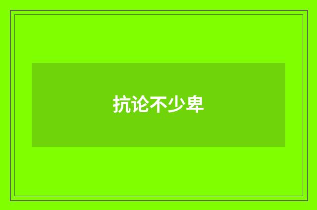抗论不少卑