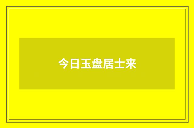 今日玉盘居士来