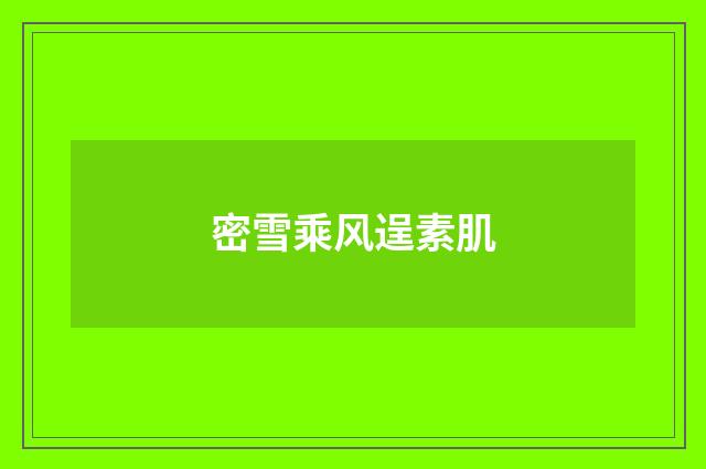 密雪乘风逞素肌