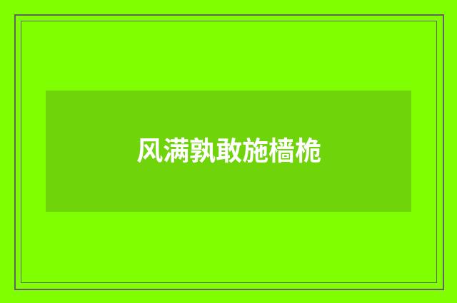 风满孰敢施樯桅