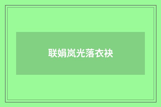 联娟岚光落衣袂