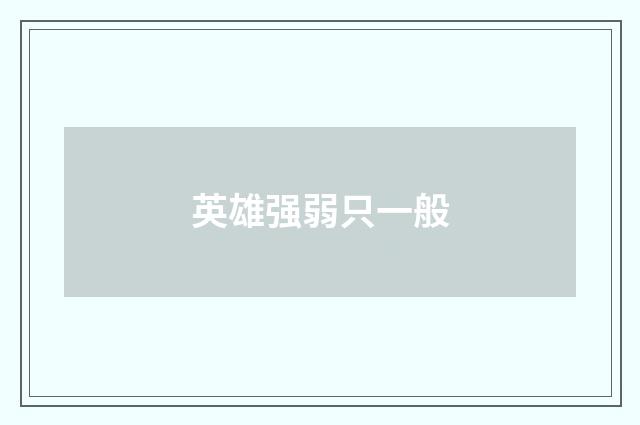 英雄强弱只一般