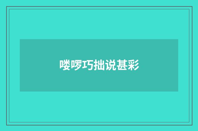 喽啰巧拙说甚彩