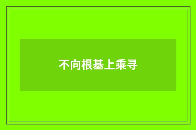 不向根基上乘寻