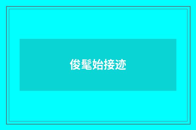 俊髦始接迹