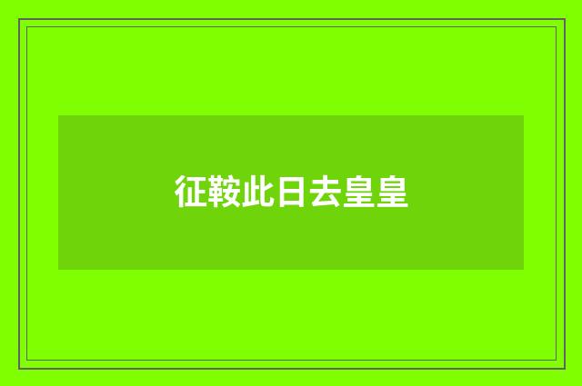 征鞍此日去皇皇