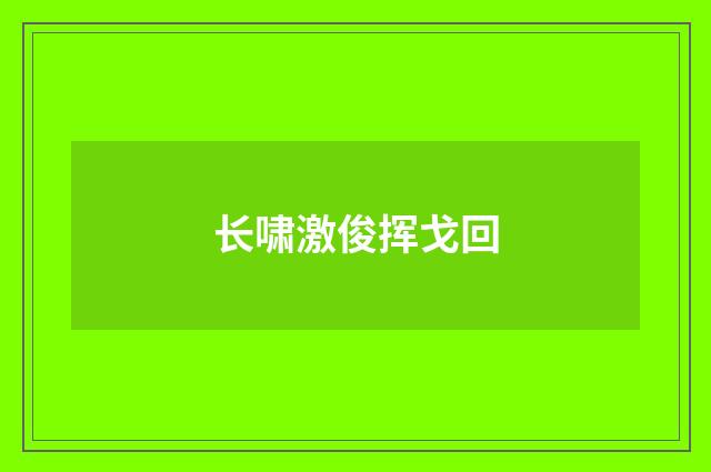 长啸激俊挥戈回