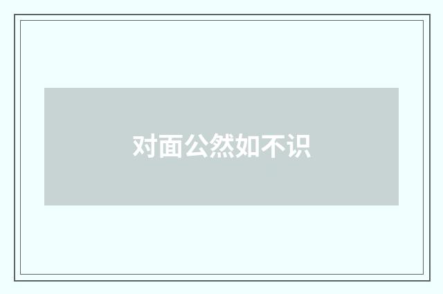 对面公然如不识