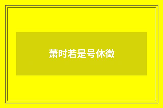 萧时若是号休徵