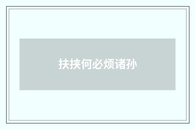 扶挟何必烦诸孙