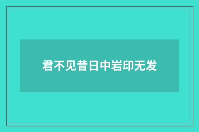 君不见昔日中岩印无发