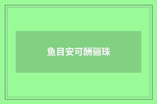 鱼目安可酬骊珠