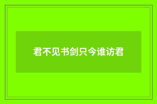 君不见书剑只今谁访君