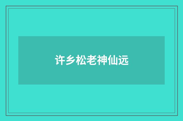 许乡松老神仙远